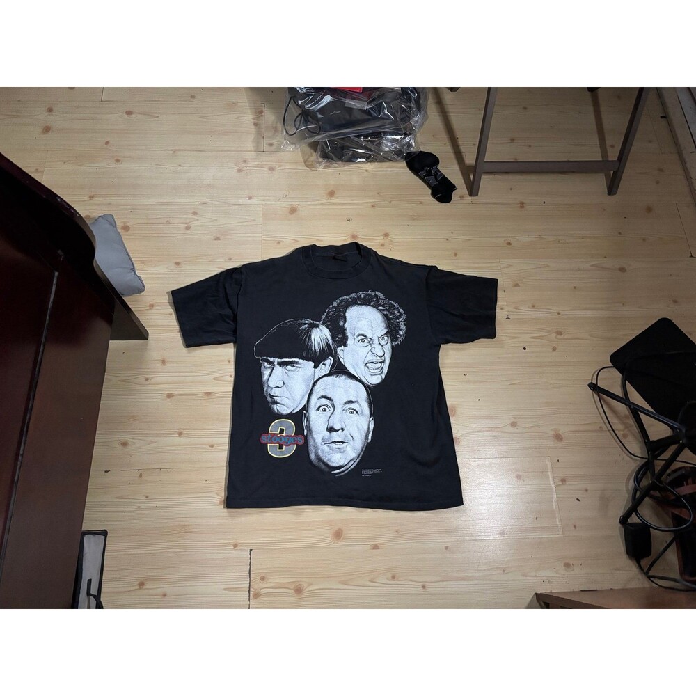 Vintage Three Stooges Shirt Mens XL Big Face Moe Larry Curly Changes Tag 1994